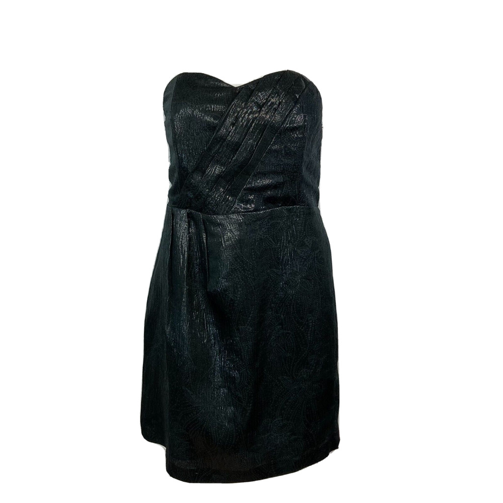 NWT Kimchi Blue Dress Womens Sz 8 Black Printed Jacquard Pleated Strapless Mini